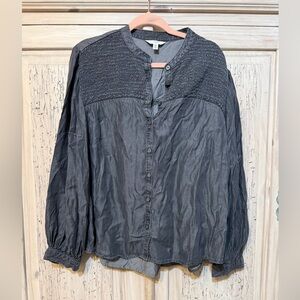 Time and Tru Charcoal Button-Up Shirt